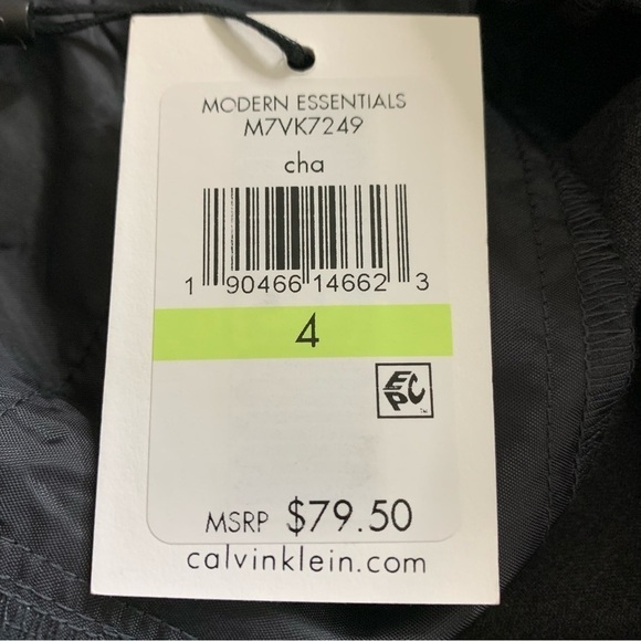 Calvin Klein NWT Size 4 Gray Straight Slim Tapered Leg Slacks Rivets & Zippers - Picture 8 of 10